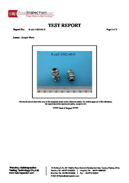 Κίνα ZHEJIANG HONGXIANG CONNECTOR MANUFACTURING CO.,LTD. Πιστοποιήσεις